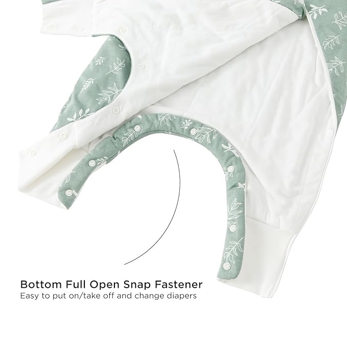 Duomiaomiao 3.5 TOG Toddler Sleep Sack 12-24 Months 100% Cotton Winter Side Open Zipper Baby Sleep Sack with Feet, Warm Toddler Wearable Blanket