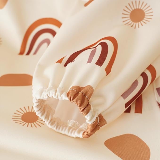 Long Sleeve Baby Bib - Mess-Proof Feeding Bibs for Babies - Adjustable, Waterproof, and Highchair/Table Attachment