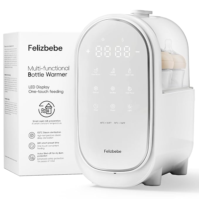 Bottle Warmer for Breastmilk, 11-in-1 Double Bottle Warmer Large Touchscreen with Night Light, Detachable for Easy Cleaning & Accurate Temperature Control, Timer, Milk Warmer for Baby