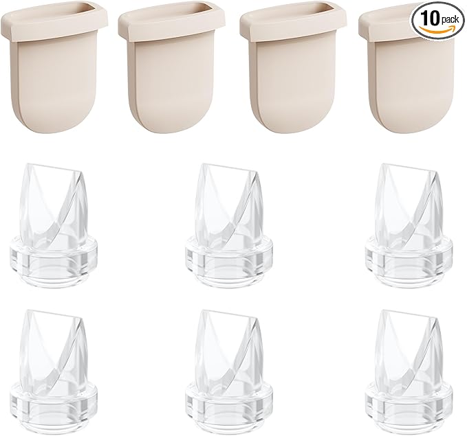 6pcs Duckbill Valves and 4pcs Silicone Diaphragms Compatible with eufy S1 Pro/S1/E10/E20 Breast Pump, Replace for Lansinoh Discreet Duo/NCVI/NICEGREEN/Nuliie/Zooawa S32 Breast Pump Parts