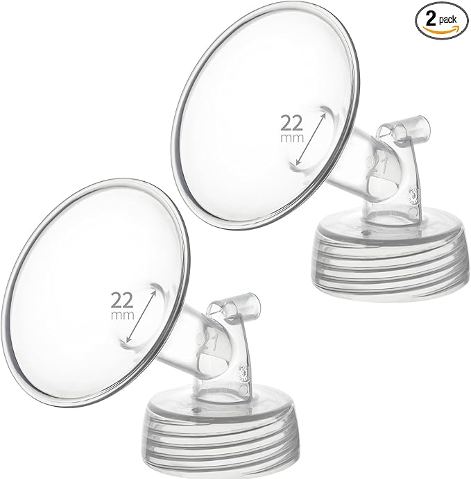 22mm 2 pc Flange Compatible with Spectra S2 S1 9 Plus Ameda MYA Motif Luna Breastpumps Replacement to Pump Parts and Flange. Compatible with Spectra Parts/Accessories