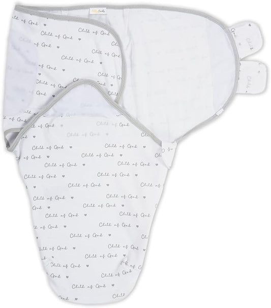 LollyBanks Swaddles 100% Organic Cotton for Boys and Girls, 0-3 Months Newborn Swaddle Sack with Easy Change Zipper, Sleep Swaddle Neutral Baby Registry (Christian Baby)