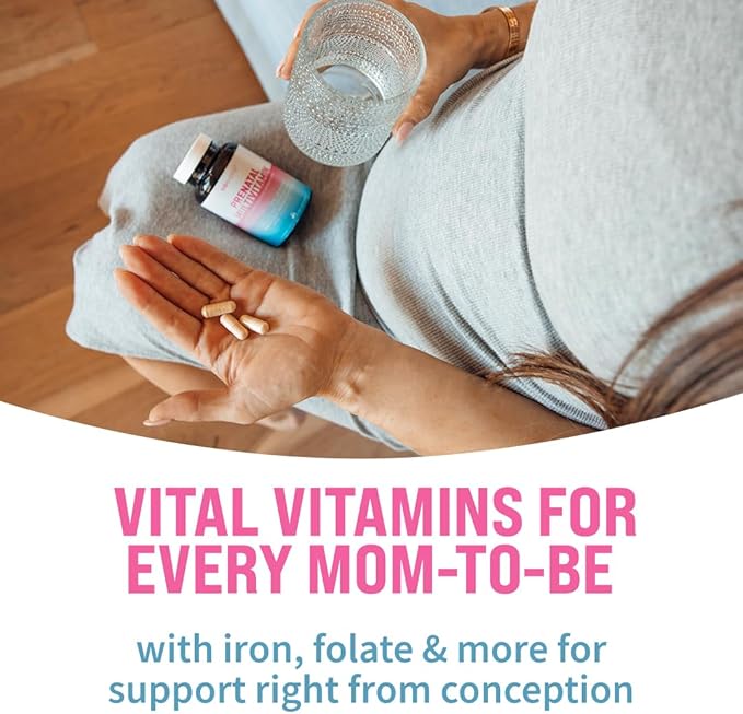 GOBIOTIX Prenatal Vitamins for Women - Multivitamins with Iron, Calcium, Vitamin D2, C, Zinc & Folic Acid for Pregnancy - Pre and Postpartum Essentials - Non-GMO - 90 Capsules