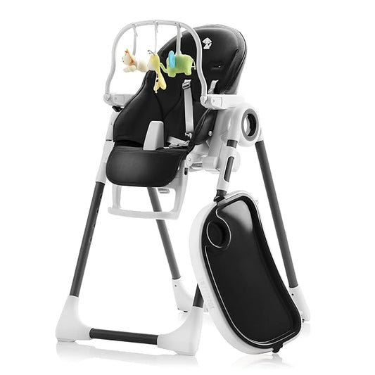 Baby High Chair Adjustable to 7 Different Heights - Foldable High Chairs for Babies and Toddlers - Silla para Comer de Bebe - Black