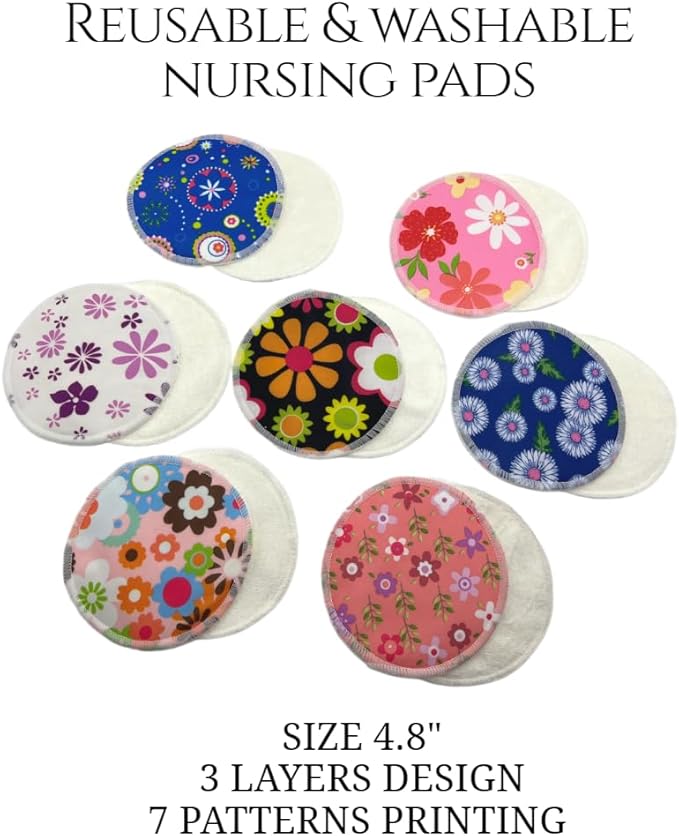 Reusable Nursing Pads 14 Pack,Washable Breast Pads