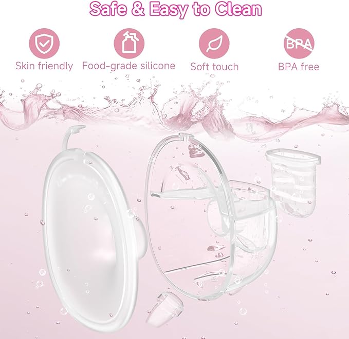 Breast Pump Hands Free, Wearable Breastfeeding Pump with 3 Modes & 9 Levels, Portable Electric Breast Pump with 17/19/21/24MM Flange, LED Display, Leak-Proof Design, 2 Pack (Pink, M)