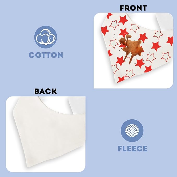 10pcs Baby Bandana Drool Bibs - Age 3 to 24 Months - Ultra Absorbent Organic Cotton Drooling Baby Bibs for Boys and Girl - Safe Nickel Free Snaps For Teething Protection - Unisex Bib Set