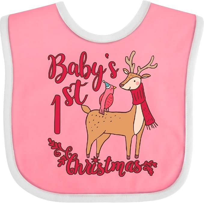 inktastic Baby's First Christmas Baby Bib
