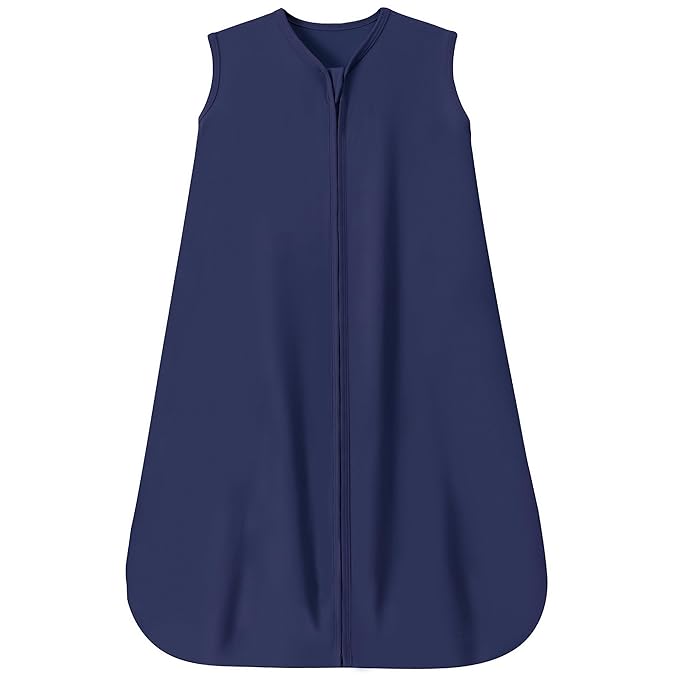 Baby Sleep Sack 18-24 Months Baby Wearable Blanket 100% Rayon Cotton 2-Way Zipper Toddler Sleeping Sack，Comfy Soft Lightweight TOG 0.3(Cyan)