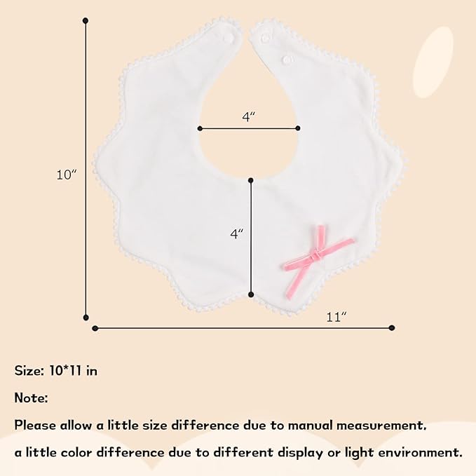 Bamery Baby Bandana Bibs White Cotton Drool Bibs for Drooling and Teething Absorbent for Boy Girl