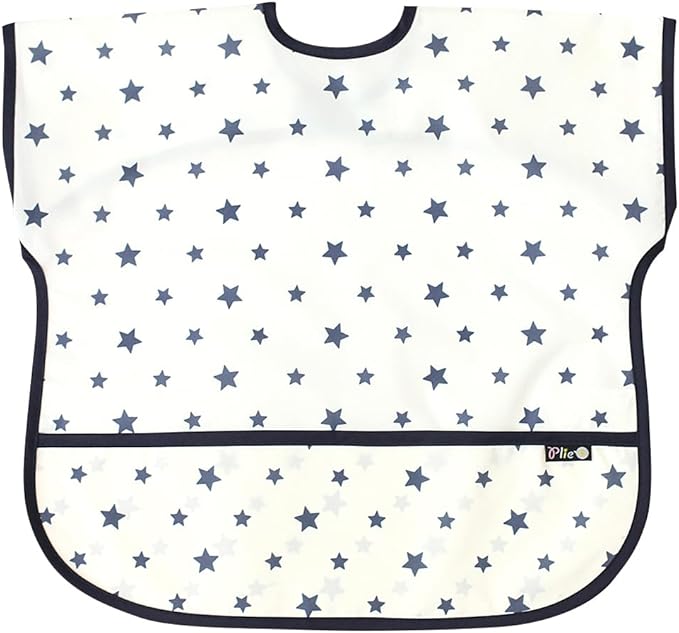 Short Sleeve Waterproof Bib for Toddlers – Feeding Apron for Mealtime, Daycare, Self-Feeding & Messy Play, Baby Bib