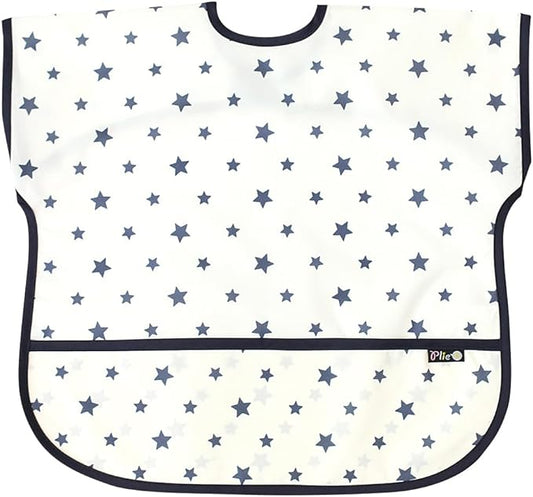 Short Sleeve Waterproof Bib for Toddlers – Feeding Apron for Mealtime, Daycare, Self-Feeding & Messy Play, Baby Bib