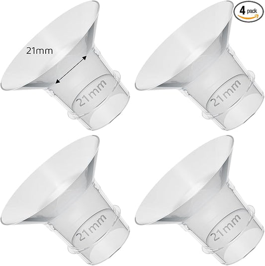 Flange Inserts 21mm Compatible with Medela/Spectra/TSRETE/Elvie/Momcozy/Bellababy Breast Pump 24mm Shields/Flanges, Reduce 24mm Nipple Tunnel Down to 21 mm, 4PCS