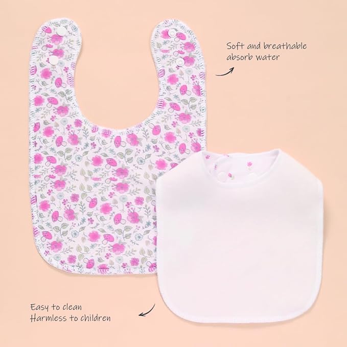 8 Pack Baby Bibs Unisex Adjustable with Snaps Ultra Soft Absorbent Drooling Teething for Boys and Girls