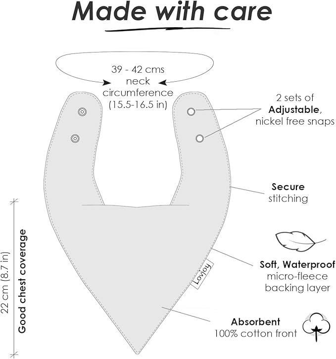 Lovjoy Large Bandana bibs - Special Needs Bibs - For Older Children, Youth and Adults - Practical, absorbent and Stylish