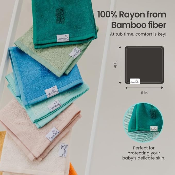 Copper Pearl 6 Ultra Soft Baby Bath Washcloths Premium Large Soft Sonny (Blue/White) 11" x 11" Towels