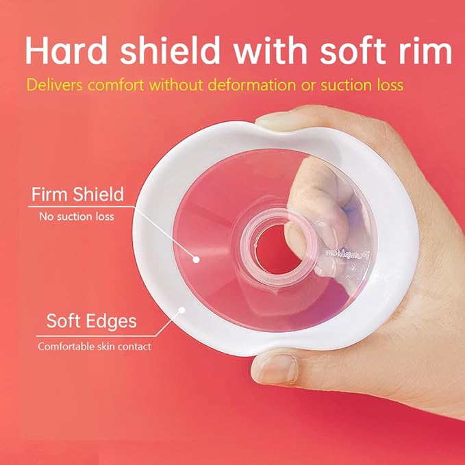 PumpMom-us 19mm Soft Rim Flanges Compatible with Spectra S2 S1 9 Plus Breastpumps Accessories, Replacement Breast Shield and Duckbill Valves for Spectra Pump Parts and 19 Flange