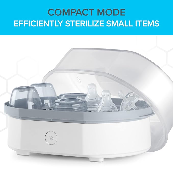 Chicco 3-in-1 Modular Electric Steam Sterilizer for Baby Bottles, Feeding Accessories, and More | Eliminates 99.9% of Germs | 3 Configurations | Automatic Shut-Off and Quiet Operation