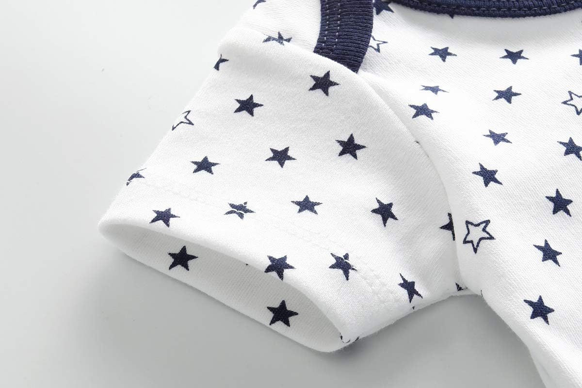 Kiddiezoom Baby Bodysuit Newborn Short Sleeve baby One-Piece Cotton 5-Pack baby clothes