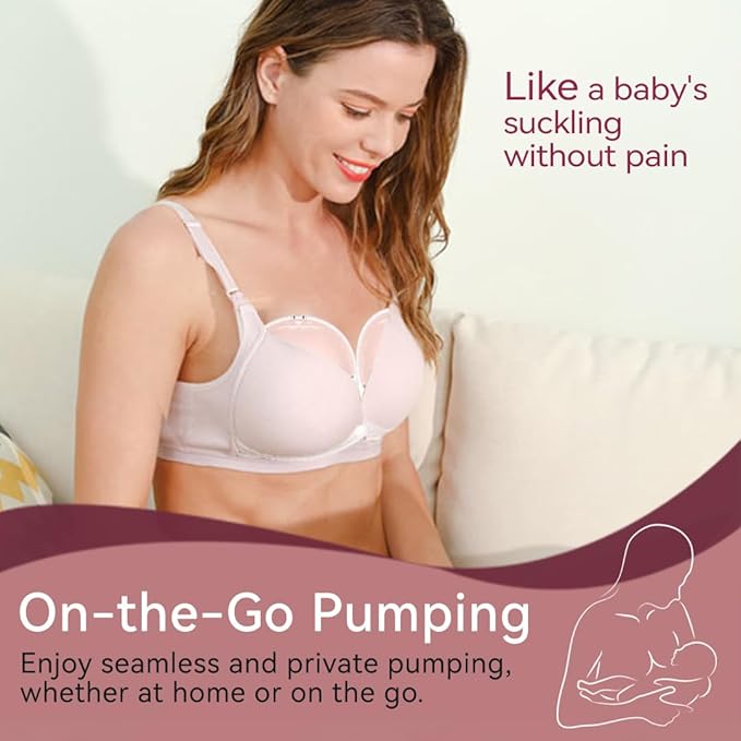 Electric Breast Pump, 1Pcs Wearable Hands-Free Breastfeeding Pump with 12 Adjustable Suction & 3 Mode, Portable Milk Extractor for Pain-Free, Quiet and Efficient, 19/21mm Insert Flange