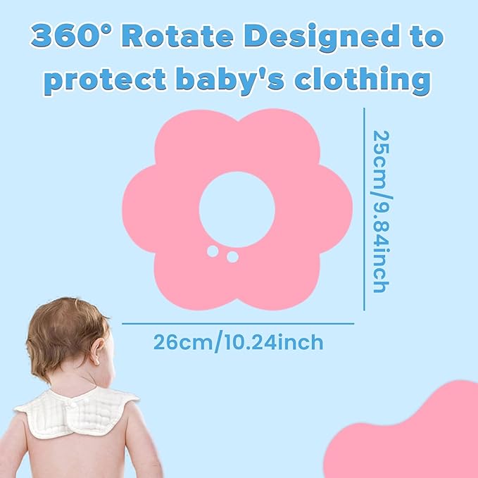Muslin Baby Bibs for Drooling and Teething Newborn Drool Bibs for Baby Girl Boy