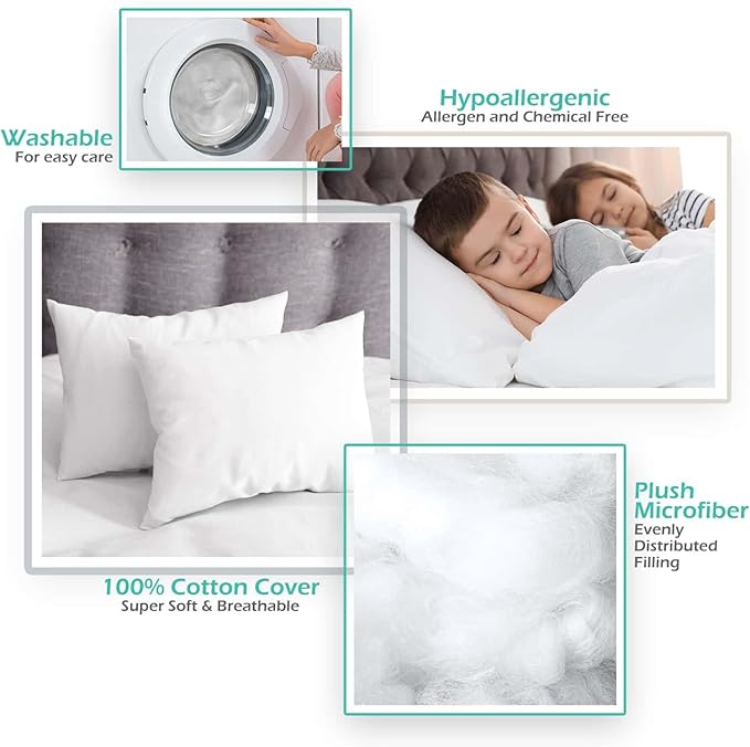 Nestl Bed Pillow 1 Pack (13x18), White