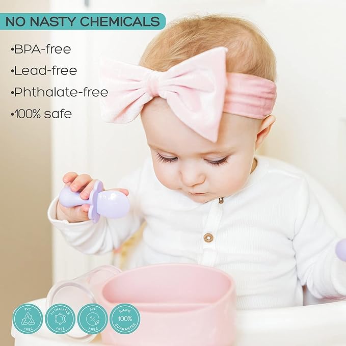 Grabease Baby Feeding Utensils Set - Infant and Baby Fork and Spoon for Ages 1-11 Months, BPAs and Phthalate-Free Cutlery, Plastic, 1 Set, Yellow