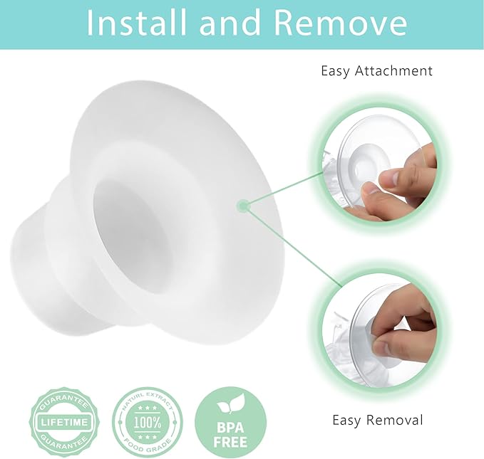 21mm Silicone Flange Inserts Compatible with Elvie Stride for Lansinoh for Medela for Spectra for eufy for Momcozy S9 S12 M5 M9 for Bellababy, Pump Parts Reduce 24-25mm elastic nipple to 21mm