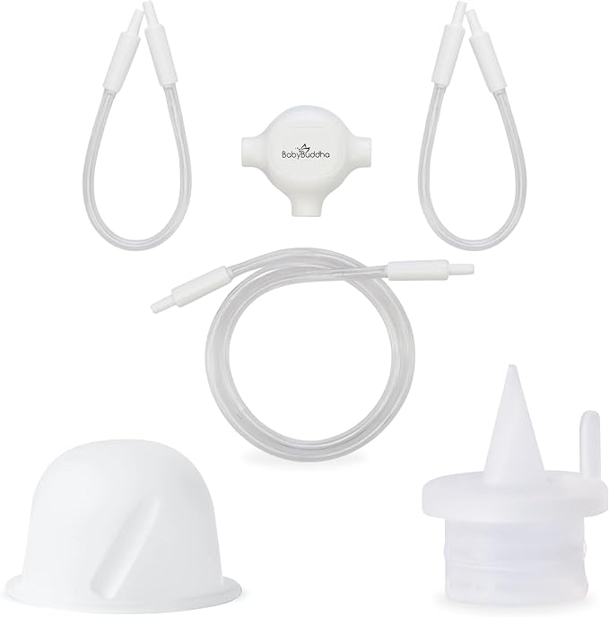 BabyBuddha Breast Pump Accessories, 10 Piece Triple Bundle for Electric Breast Milk Pump, Includes 2 Silicone Diaphragms, 4 Duckbill Valves, 4 Replacement Tubes, Compatible Spare Parts for Daily Use