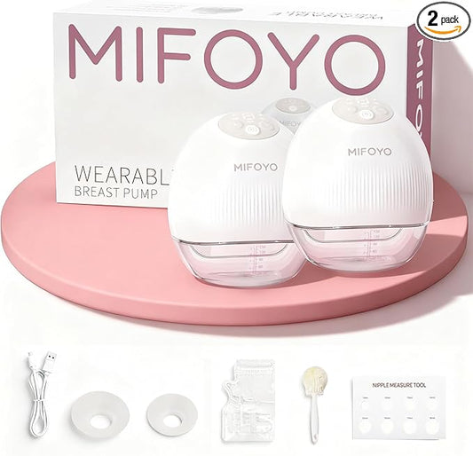 Wearable Breastfeeding Pump, Hands-Free Breast Pump – Electric Portable Breast Pump with 4 Modes & 9 Levels, 5oz Capacity, 1300mAh Battery, Clear LCD Display, Quiet <50dB, Easy to Clean, 2 Pack