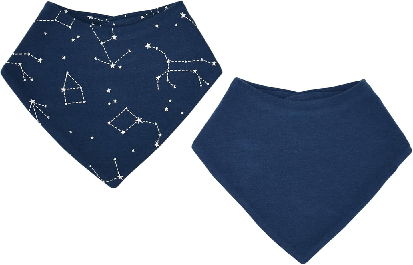 Woolino Merino Wool Baby Bibs - Highly Absorbent Bandana Bib with Cotton Outer Layer and Merino Wool Inner Layer - Pack of 2