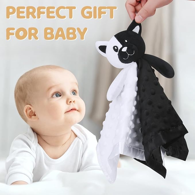 Pro Goleem Cat Loveys for Babies, Soft Security Blanket High Contrast Baby Toys for Newborn Stuffed Animals Baby Gifts for Boys and Girls, 16 Inch