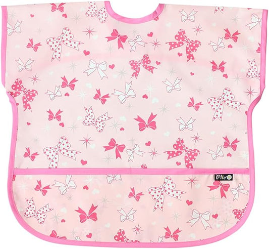 Short Sleeve Waterproof Bib for Toddlers – Feeding Apron for Mealtime, Daycare, Self-Feeding & Messy Play, Baby Bib