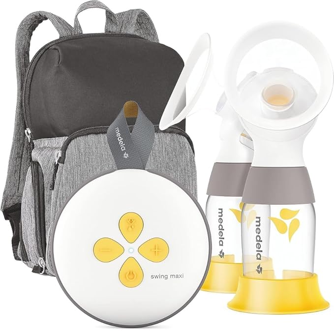 Medela Breast Pump | Swing Maxi Double Electric | Portable Breast Pump | USB-C Rechargeable | Bluetooth | Closed System | with Carry Bag