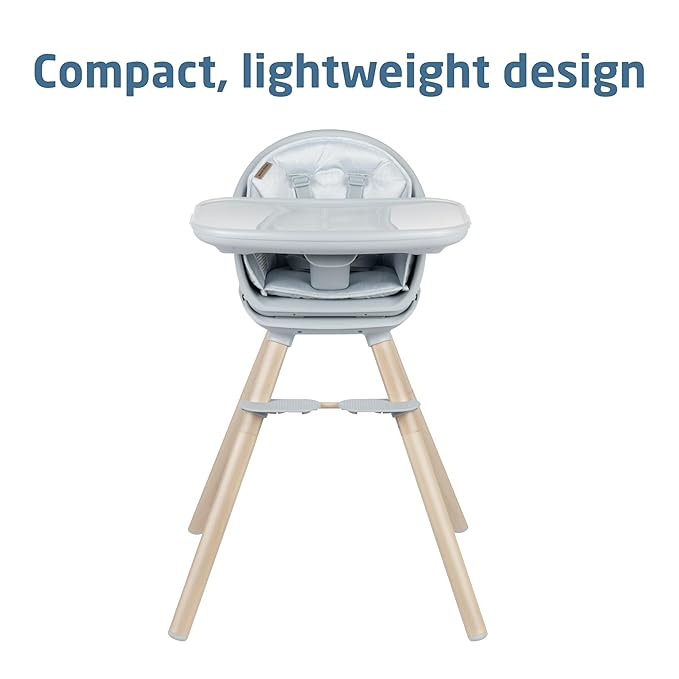 Maxi-Cosi Moa 8-in-1 High Chairs for Babies and Toddlers, Machine Washable Infant High Chair, Compact, Convertible High Chair Lightweight Design, Classic Slate