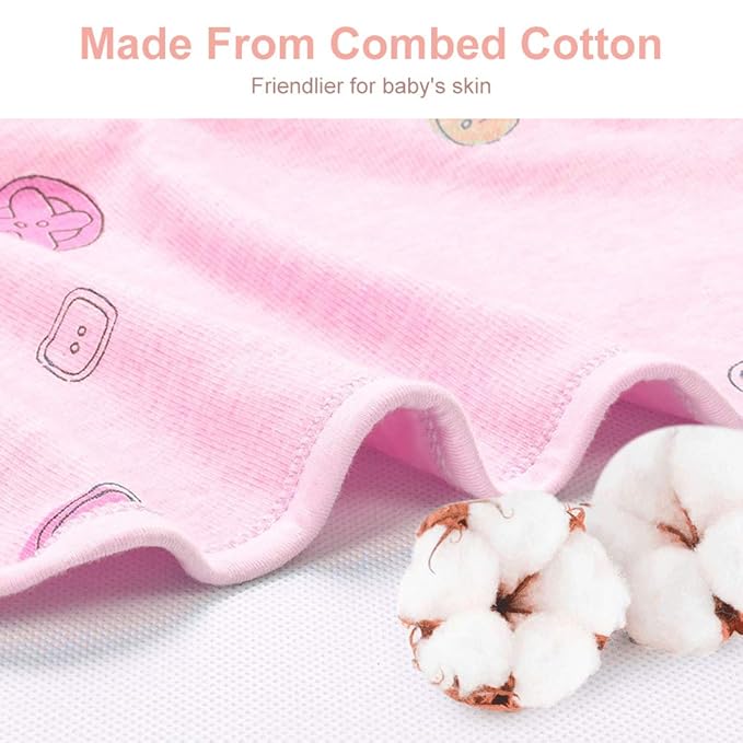 Premium Soft Cotton Baby Swaddle Blankets, Unisex Baby Blanket Wrap for Newborn Baby Boys Girls, Skin Friendly Wearable Swaddling Sleep Sack Calms Startle Reflex (Button, Peachpink, 3-6 Months)