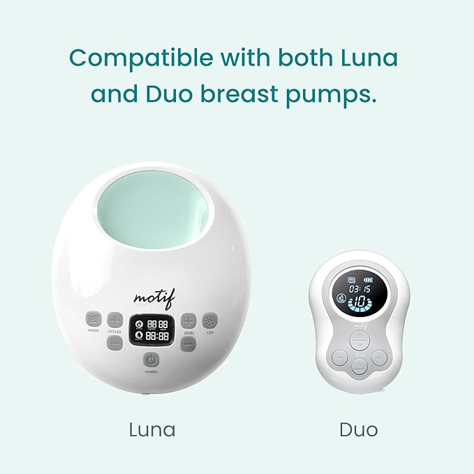 Motif Medical Breast Milk Collector Cups for Luna & Duo Breast Pump - Hands-Free & Portable Collection Cups for Breast Milk - Wearable Milk Collection Cups w/Storage Bag, 5 Flanges & More (5 oz)