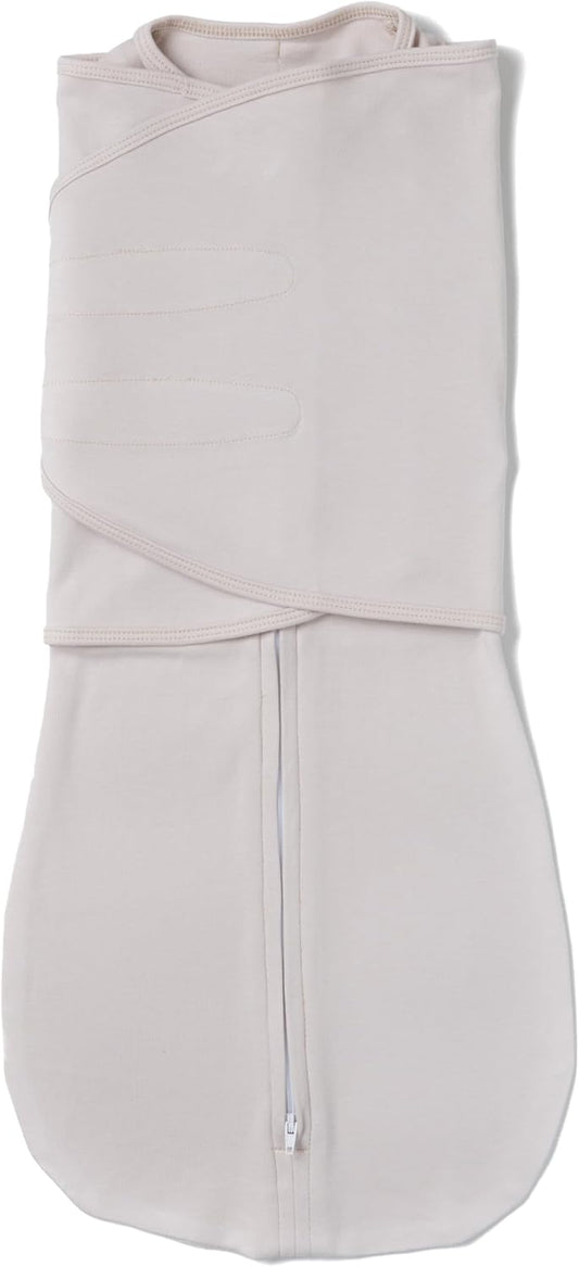 LullaBaby "Double Dream Swaddle: Exclusive Dual Wing Design, Pediatrician-Endorsed, Ultra-Soft Cotton, 2-4 Months, 12-20 lbs - White Sand