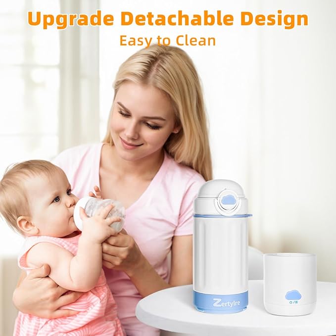 Portable Milk Warmer for Travel,New Upgrade Detachable Design,17Oz Larger Capacity Baby Bottle Warmer with Adjustable Temp & Keep Warm for Formula, Breastmilk,Fast Heating,13500 mAh