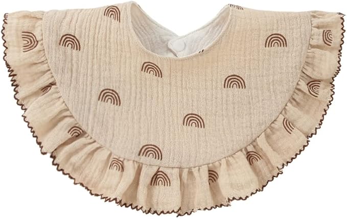 Nishine 4 pcs Unisex Baby Muslin Bandana Drool Bibs 360 Degree Rotatable Cotton Teething Feeding Drooling Bibs for Boy Girl