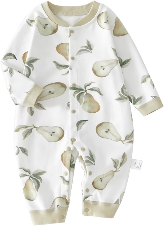 100% Organic Cotton Soft 3-24 Months Baby Romper Jumpsuits for Boys and Girls Unisex Long Sleeve