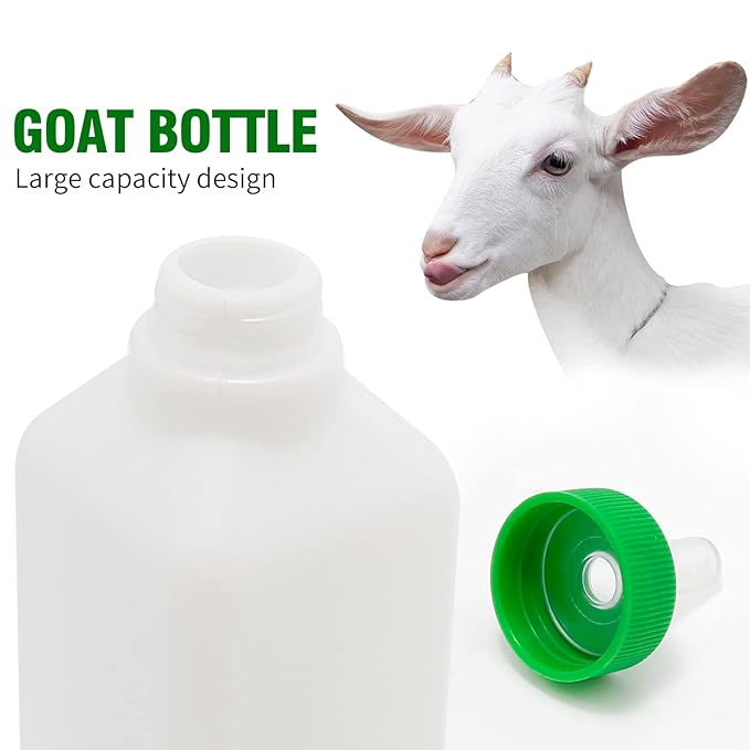 850ML Animal Feeding Bottle with 5 Nipples Lamb Nursing Bottle Feeding Goat Milk Bottle Calf Milk Feeder Bottle for Sheep Lambs Piglets