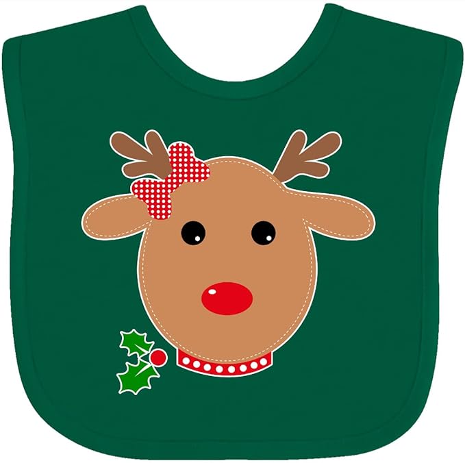 inktastic Girl Reindeer Baby Bib