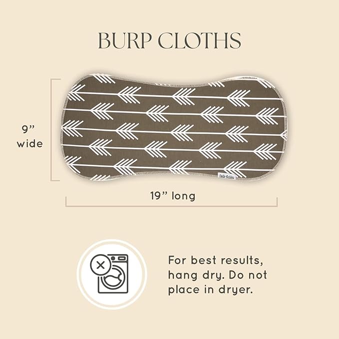 Dodo Babies 5-Pack Baby Burp Cloths - Soft Absorbent & Neutral Burp Cloths - Contoured Shoulder Fit & Baby Boy Essentials - Includes Pacifier Case & Pacifier Clip - Blue Grey Black, 2 Clips & 1 Case