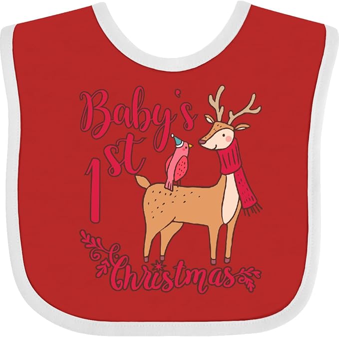 inktastic Baby's First Christmas Baby Bib