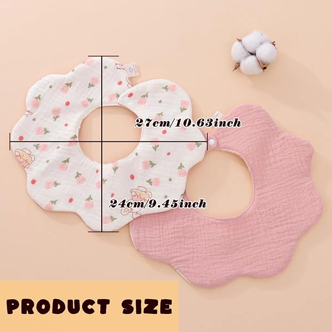 Baby Bibs Muslin Bibs for Baby Girl Boy for Drooling and Teething 10 Pack
