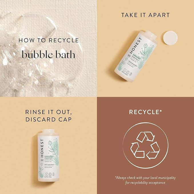 The Honest Company Foaming Bubble Bath | Gentle for Baby | Naturally Derived, Tear-free, Hypoallergenic | Fragrance Free Sensitive, 12 fl oz