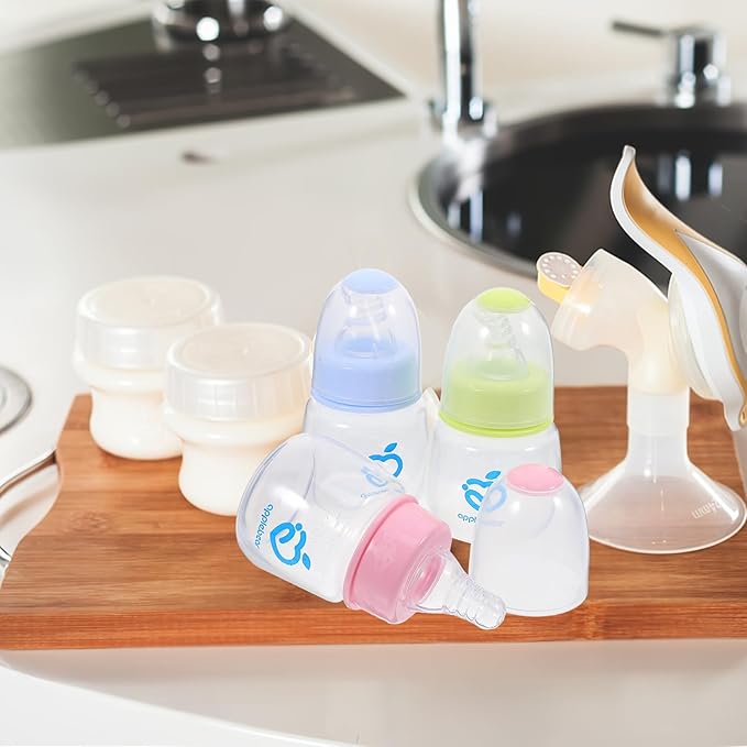 Kisangel 9pcs Mini Baby Bottles Plastic Feeder Bottles Infant Cereal Bottle for Baby Milk Feeding Juice Hardness