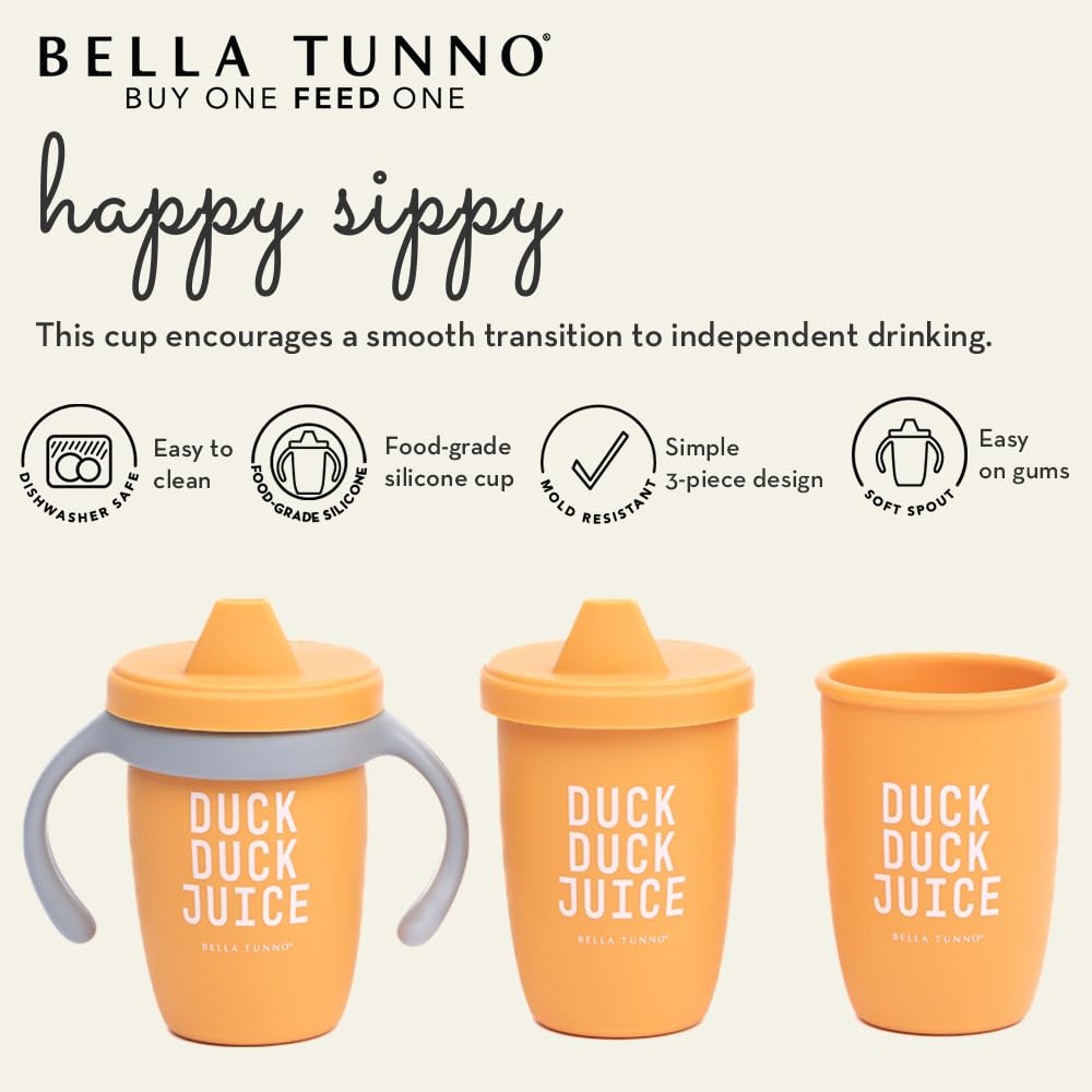 Bella Tunno Sippy Cup, Set of 2 Silicone Training Cups with Transition Handles for Infants, Toddlers & Kids, Babies 6-12 Months & Toddlers 1-3 Years, Boys & Girls, Cheers & The Man, 8 oz