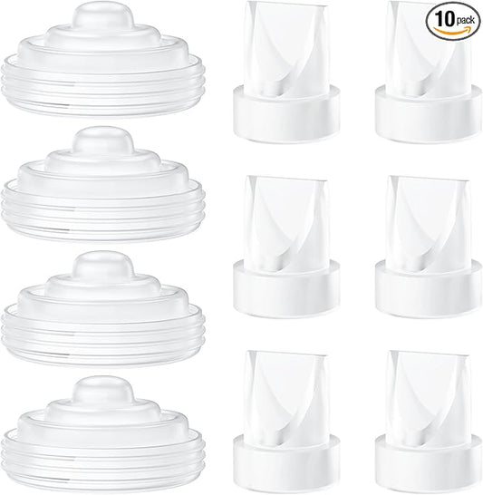 10PCS Breast Pump Parts Compatible with Momcozy M5 Replacement to M5 Silicone Diaphragms Duckbill Valves, Not Original Mom Cozy Pump Parts Accessories